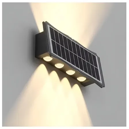 Aplique Solar De Pared Bidireccional Led Luz Cálida Nexum 4 Leds
