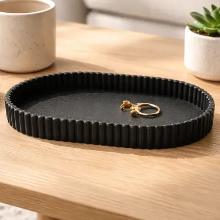 Bandeja Centro De Mesa Moderna Nordico Decoración Hogar Negro