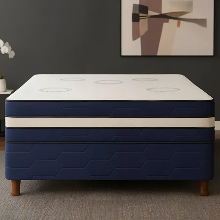 Sommier Y Colchón Multiflex Inside Con Pillow Alta Densidad Azul