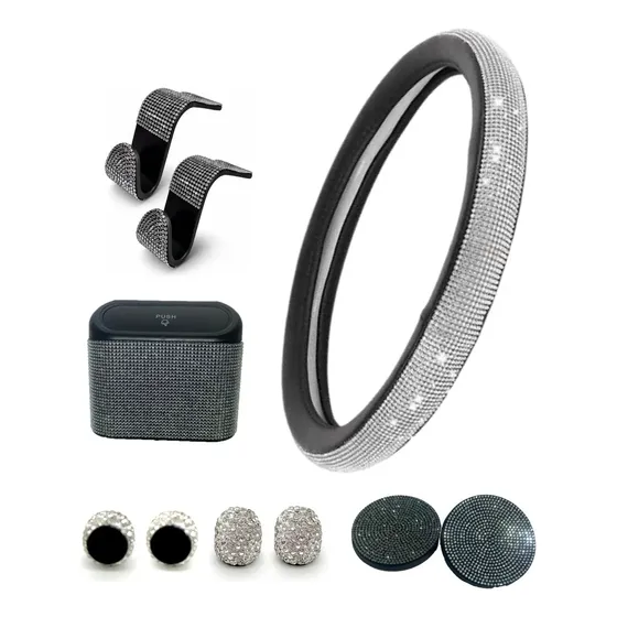 Cubre Volante Brillos Kit Accesorios Mujer Auto Ladycar