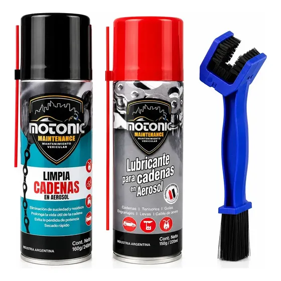 Lubricante De Cadena + Limpia Cadena + Cepillo M Coyote