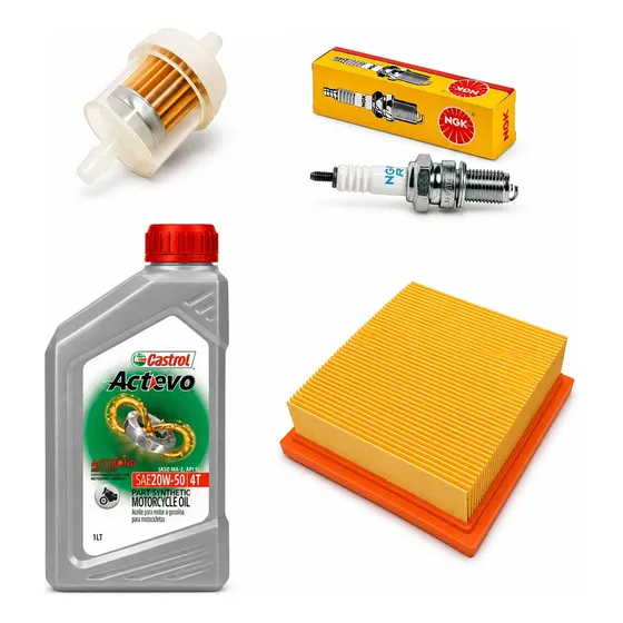 Kit Service Triax 150 Castrol 20w50 Semi Bujia + Filtros Mc