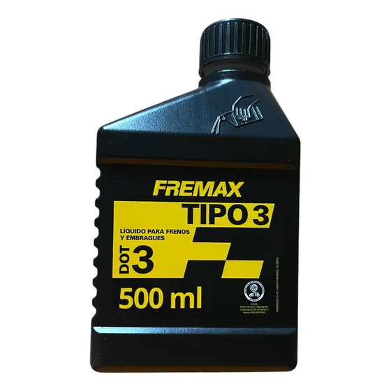 Líquido De Freno Fremax Dot 3 Tipo 3 500 Ml Para Frenos Y Em