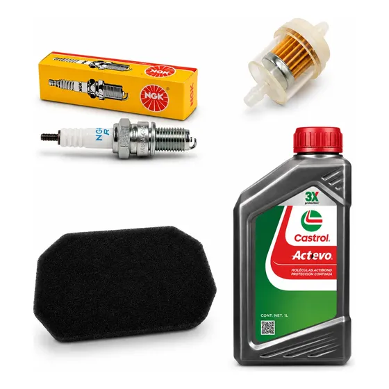 Kit Service Castrol 20w50 Bujia + Filtros Zanella Zb Coyote