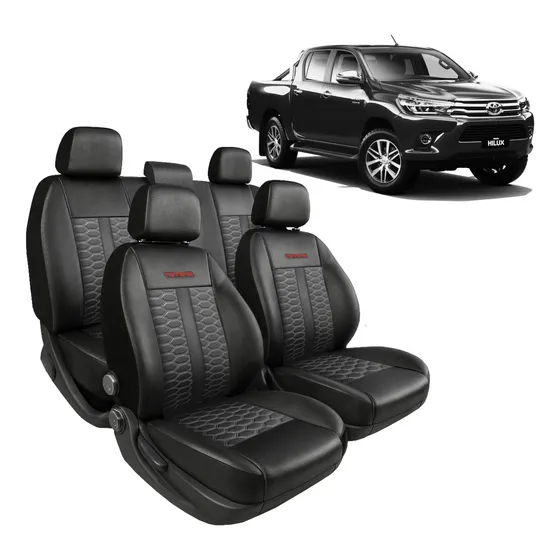 Funda Cubre Asiento Cuero Pu Team Racing Toyota Hilux 2016/-