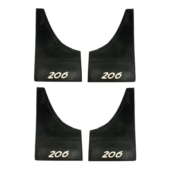 Juego X 4 Barrero Babero Goma Peugeot 206 Delantero Trasero