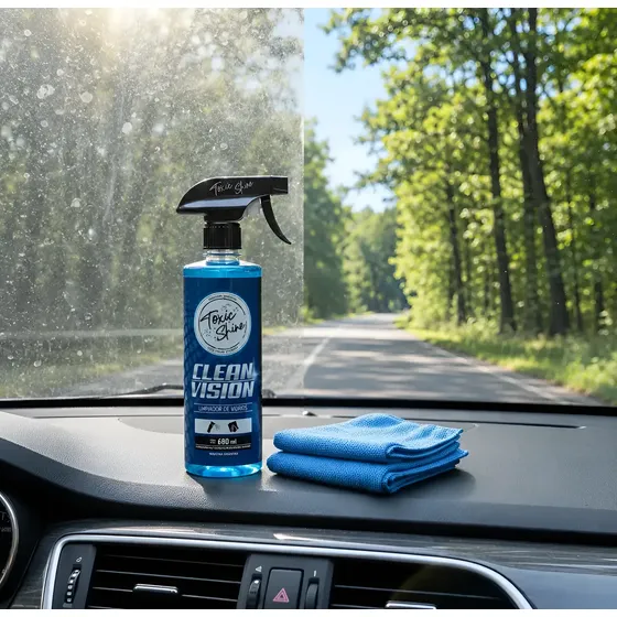 Limpia Vidrios Auto Antiempañante Toxic Shine +2 Microfibras