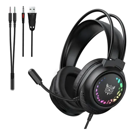 Auriculares Gamer Onikuma X92 Micrófono Rgb Negro
