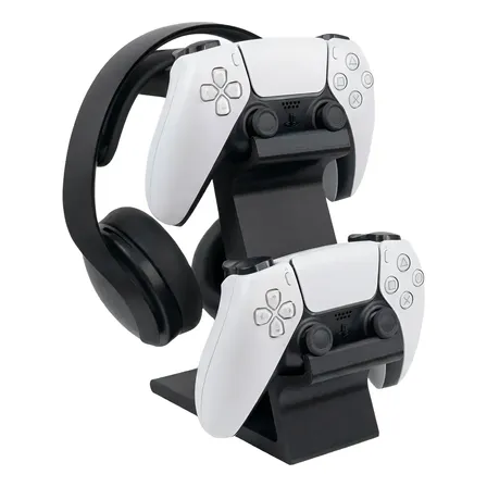 Soporte Organizador 2 Joysticks Y Auriculares Ps5 Gamer Xbox Negro