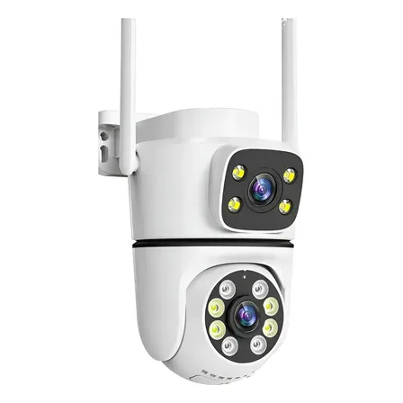 Cámara Seguridad Ptz Wifi 8mp Doble Lente Blanco