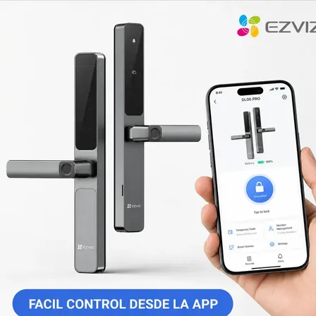 Cerradura Inteligente Dl06 Pro Ezviz Huella Wifi Bluetooth Gris Grafito