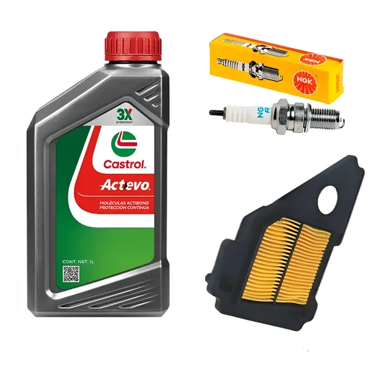 Kit Service Castrol Bujia + Filtros Yamaha Ybr 125 Z Coyote