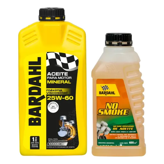 Combo Aceite Mv 25w60 1lts + Aditivo No Smoke Bardahl 400ml