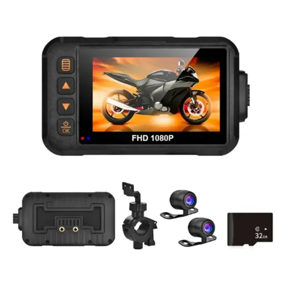 Cámara De Moto Impermeable 1080p Dvr Cámara De Salpicadero D