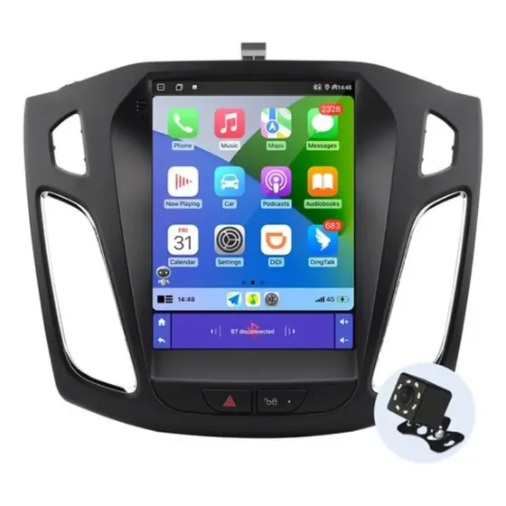 Zkpm Estéreo Vertical Tesla 2+32g For Ford Focus 2012-2017