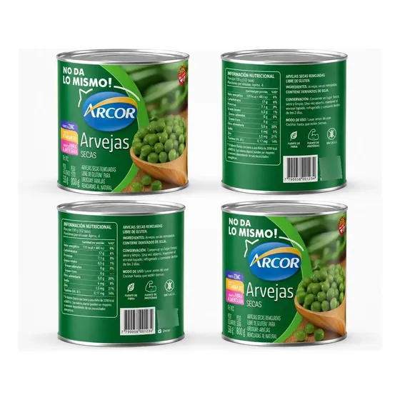Oferta! Arvejas Secas Remojadas Arcor X 300g - Pack X 4!