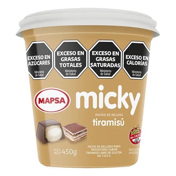 Pasta Relleno Mapsa Micky Tiramisu 450 Grs Sin Tacc Untable