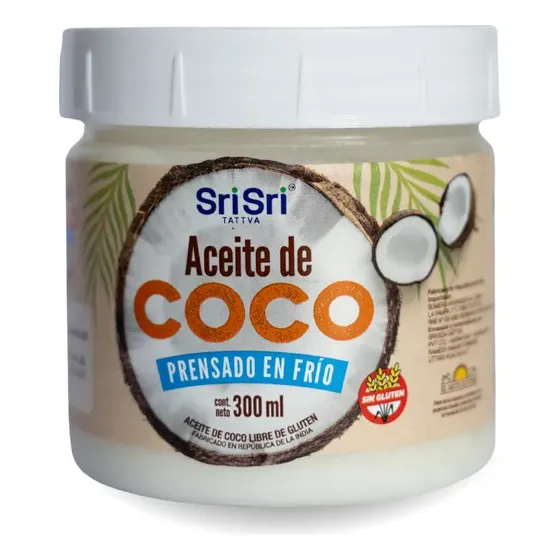 Aceite De Coco Prensado En Frio 300 Ml Srisri Sin Tacc