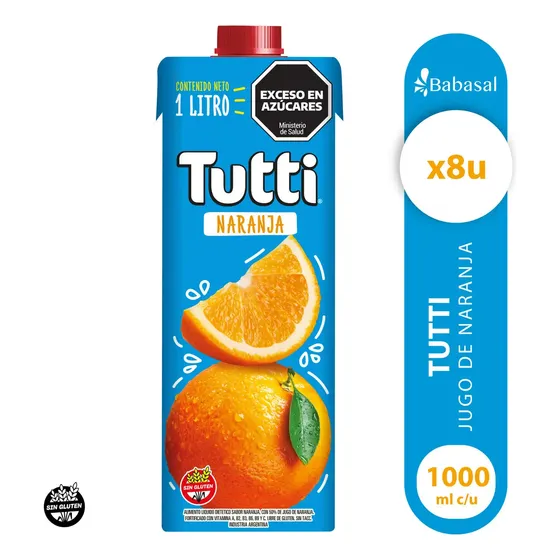 Jugo Tutti Naranja 1000ml X 8u
