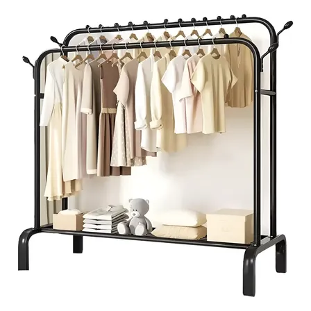 Perchero Movil Barral Exhibidor Zapatero Organizador Mueble Color Negro