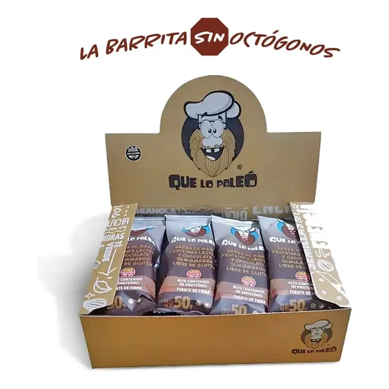 Que Lo Paleó Barras Proteicas 12u Mani Chocolate Semiamargo