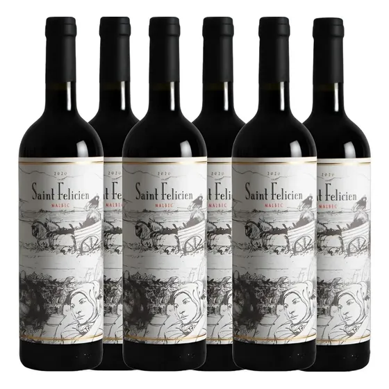 Vino Tinto Saint Felicien Malbec 750ml Pack X6