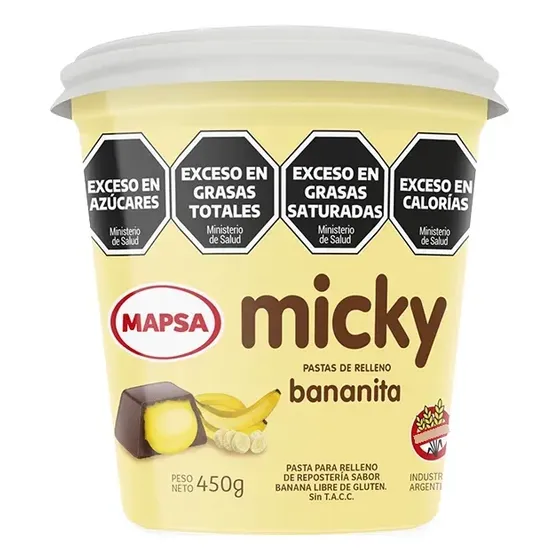 Pasta Relleno Mapsa Micky Bananita 450 Grs Sin Tacc Untable