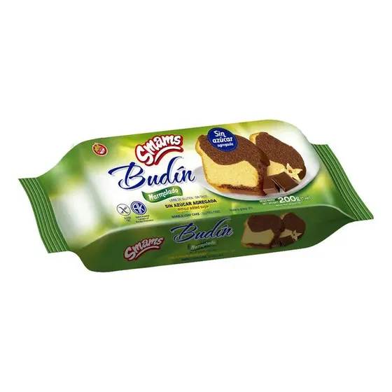 Budín Marmolado Sin Azucar Sin Tacc Smams 200 Gr
