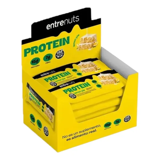 Caja X10 Barras Proteicas Entrenuts Lemon Pie Sin Tacc