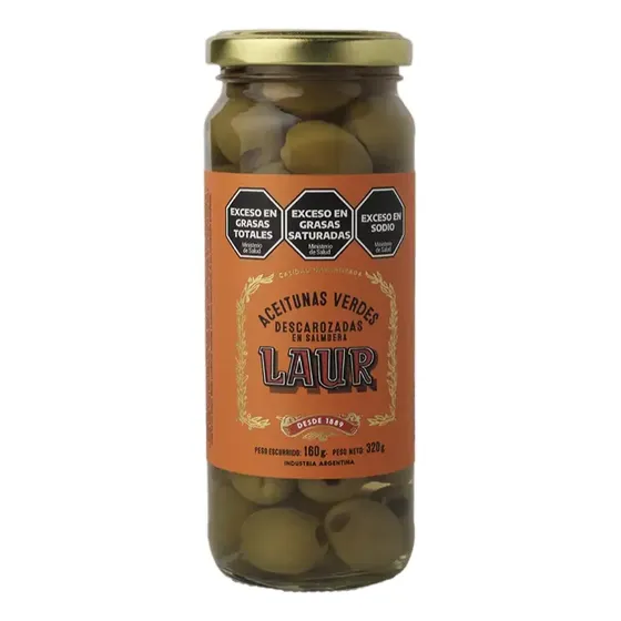 Aceitunas verdes sin carozo Laur descarozadas 320g