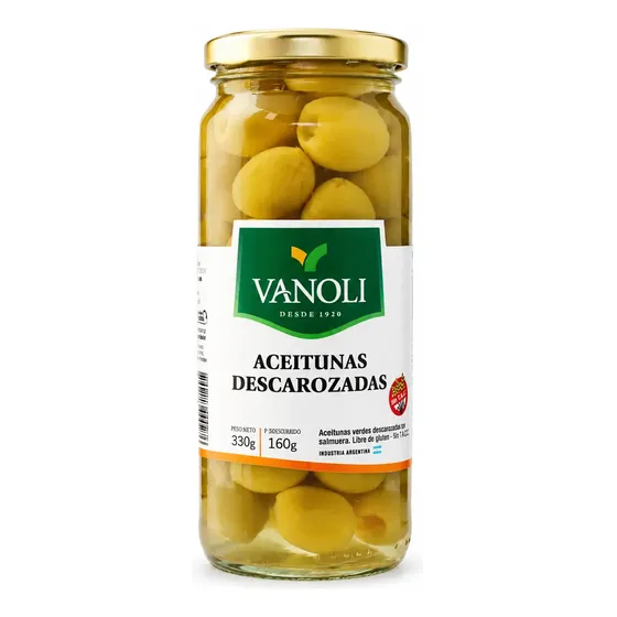 Vanoli Aceitunas Verdes Descarozadas Frasco X 160/330 Gr