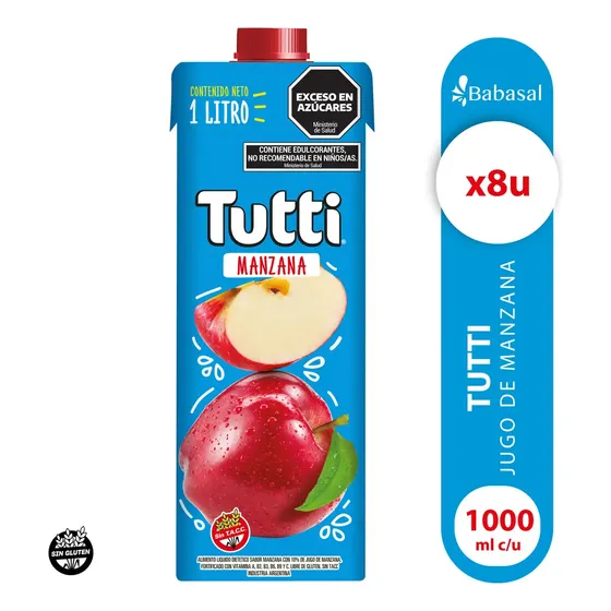 Jugo Tutti Manzana 1000ml X 8u