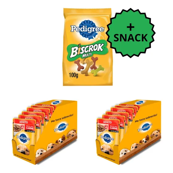 Pedigree Pouch Para Perro Adulto Carne En Salsa X2 - 24u