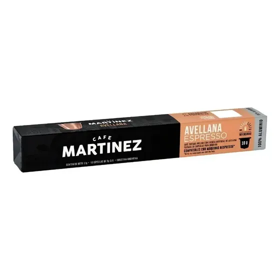 Cápsulas Avellana Café Martinez Compatibles Nespresso Intensidad 6