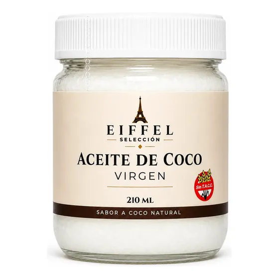 Aceite Coco Virgen Comestible Prensado Frío 210 Ml Eiffel