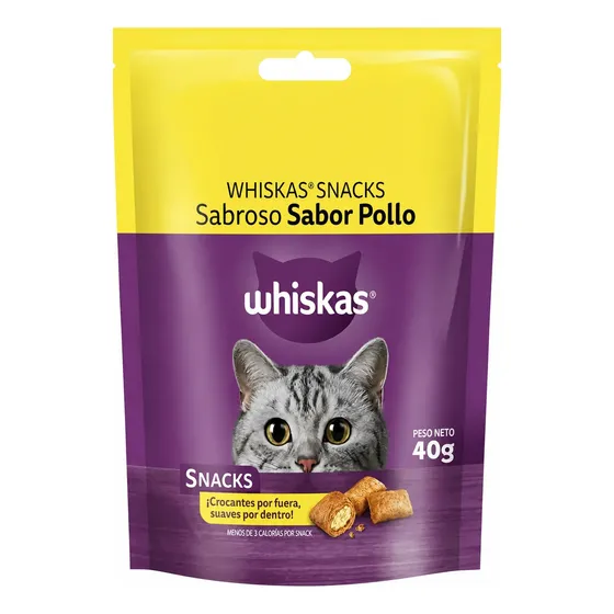 Whiskas Snacks Tentador Sabor Pollo 40 Gramos X 1 Unidad