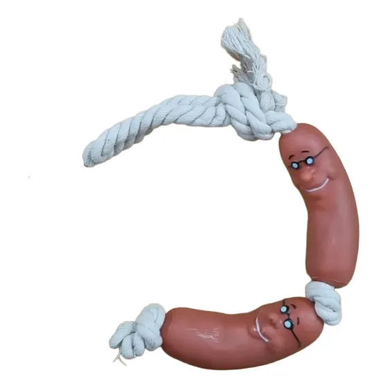 Juguete Para Perro Soga Mordillo 2 Chorizo Salchicha 26cm