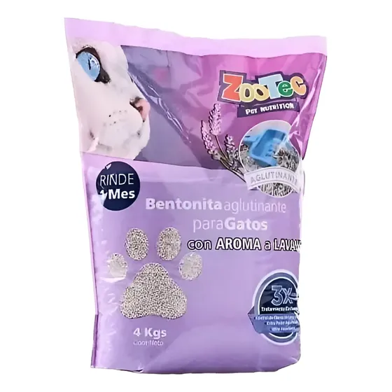 Arena Piedras Aglomerante Bentonita Lavanda Zootec 3 X 4 Kg