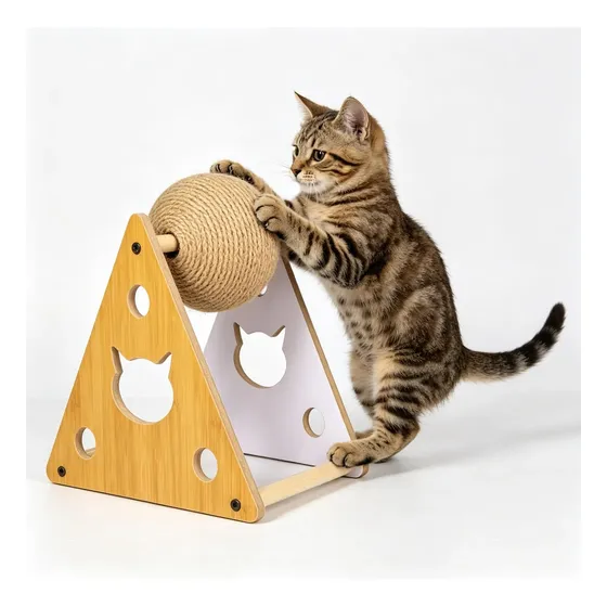 Rascador Pelota De Sisal Para Gatos Con Base