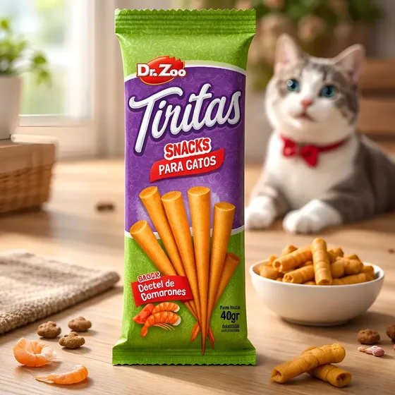 Snack Gatos Tiritas Cóctel De Camarón 40g Dr. Zoo