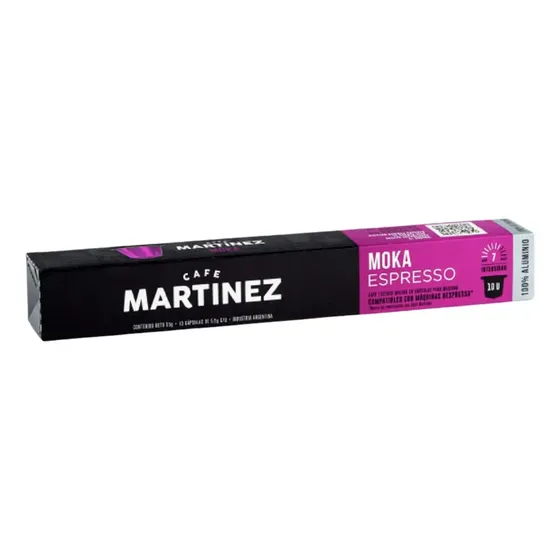 Café En Cápsulas Tostado Molido Moka Café Martínez Compatible Nespresso X 10 Unidades