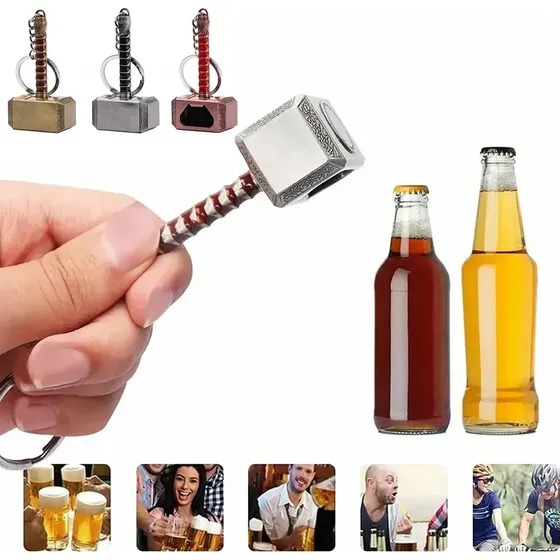 Llavero Martillo Thor Cerveza Destapador De Marvel 3 Pcs