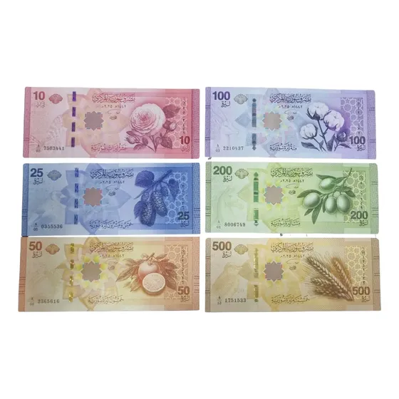 Syria 6 Billetes Coleccion Serie Nueva 2025 Unc Sin Circular