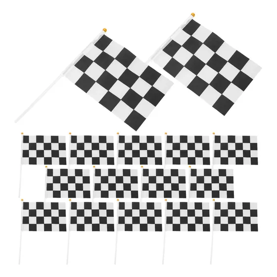 50 Mini Banderas A Cuadros Para Decorar Fiesta
