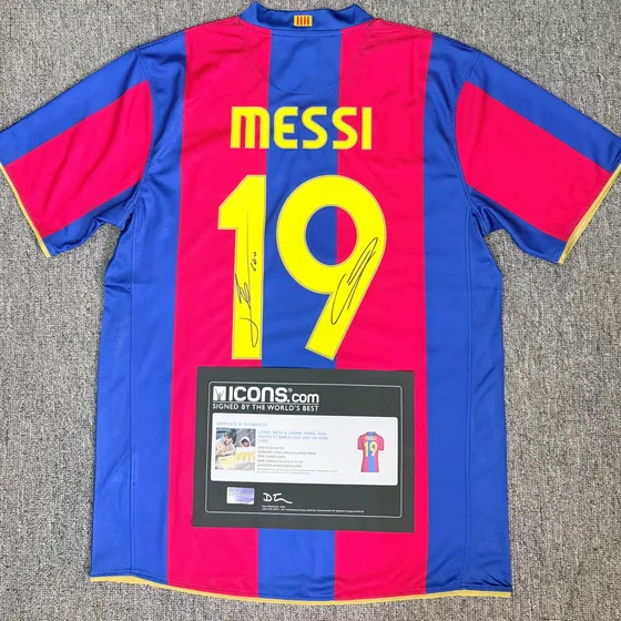 Colección De Camisetas Autografiadas De Messi Barcelona