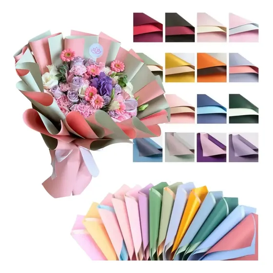 Papel Coreano Bopp Bicolor X20u Flores Regalo