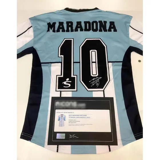 Camiseta Autografiada De Maradona 2001 De Argentina