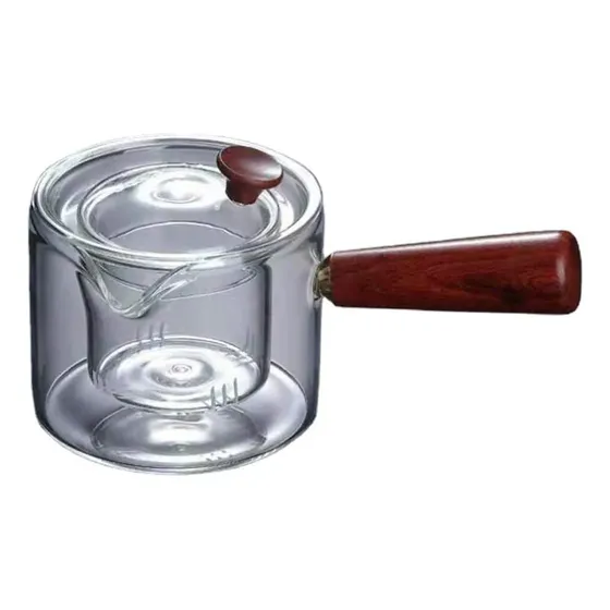 Tetera De Vidrio Transparente Hervidor De Agua Mango De