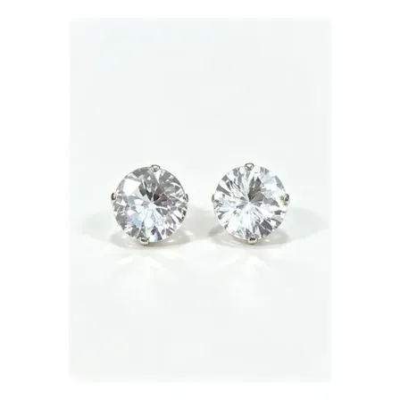 Aros Ice Diamantes Hombre Mujer Unisex Drip Strass Acero Plateado