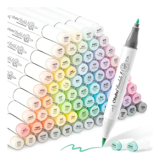 Rotuladores De Alcohol Ohuhu Honolulub, 96 Colores Pastel, P